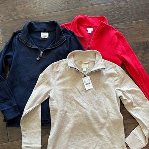 3 Boys j crew quarter zips one NWT